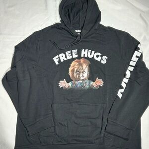 Chucky Black Hoodie - Free Hugs Design
